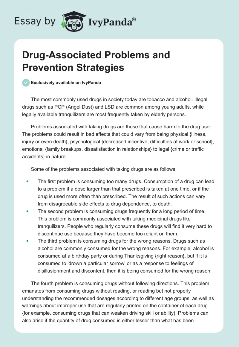 Drug-Associated Problems and Prevention Strategies. Page 1