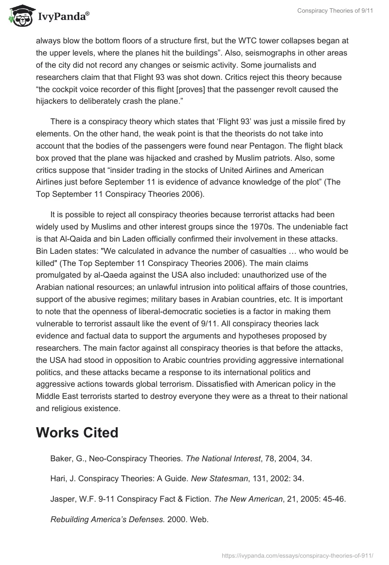 Conspiracy Theories of 9/11. Page 2