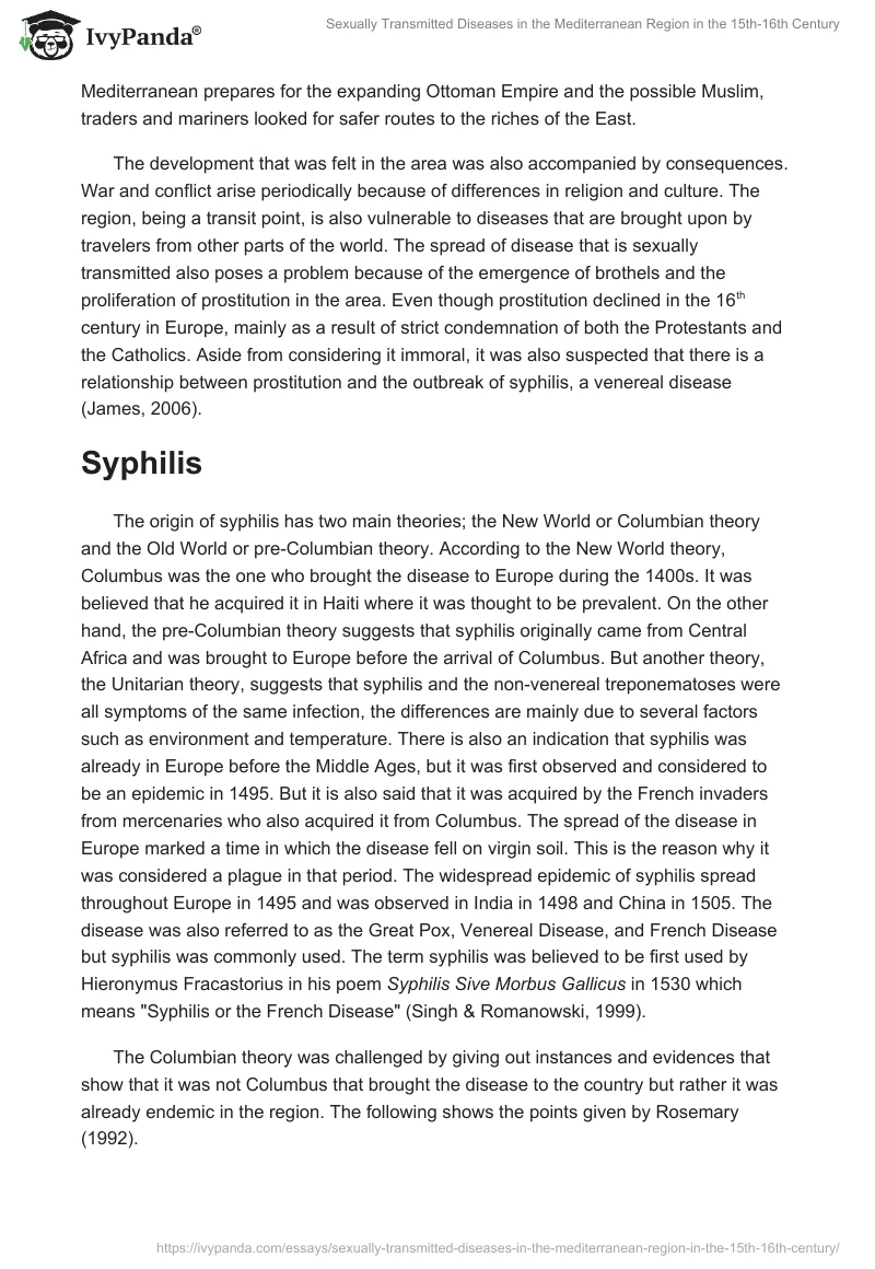 Sexually Transmitted Diseases in the Mediterranean Region in the 15th-16th Century. Page 2