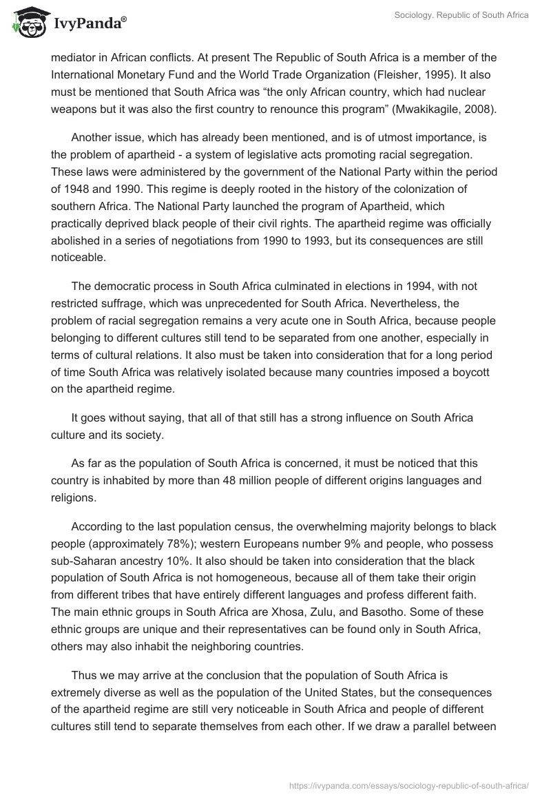 Sociology. Republic of South Africa. Page 2