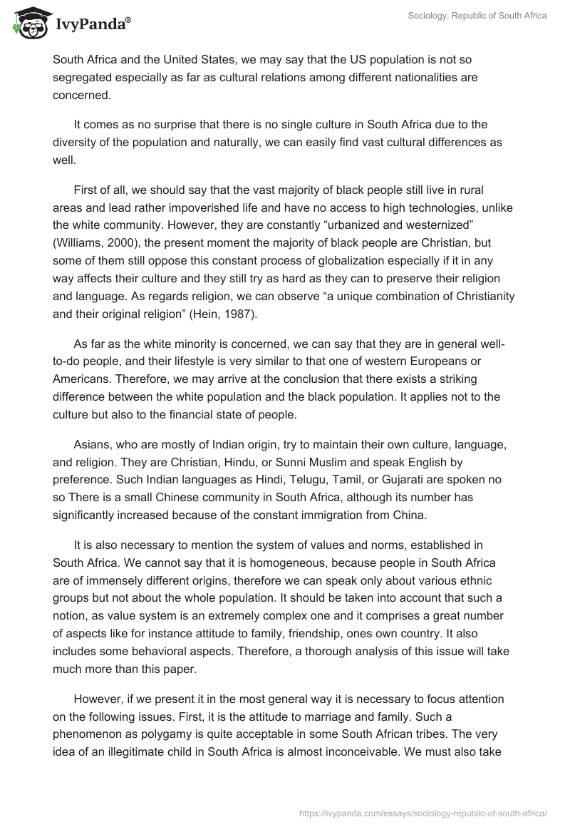 Sociology. Republic of South Africa. Page 3