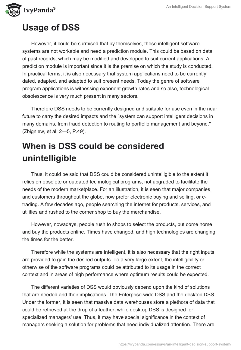 An Intelligent Decision Support System. Page 2