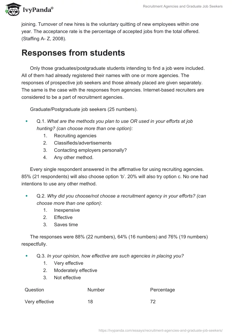 Recruitment Agencies and Graduate Job Seekers. Page 4