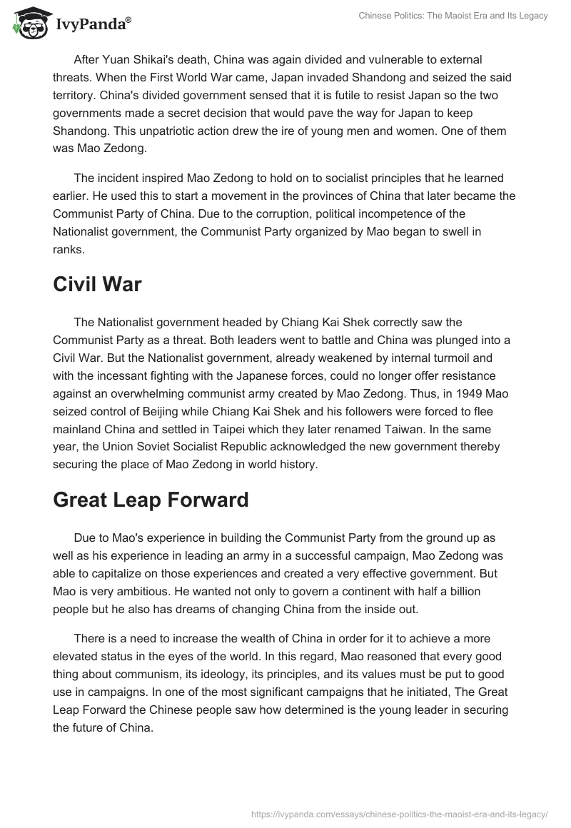 Chinese Politics: The Maoist Era and Its Legacy. Page 2