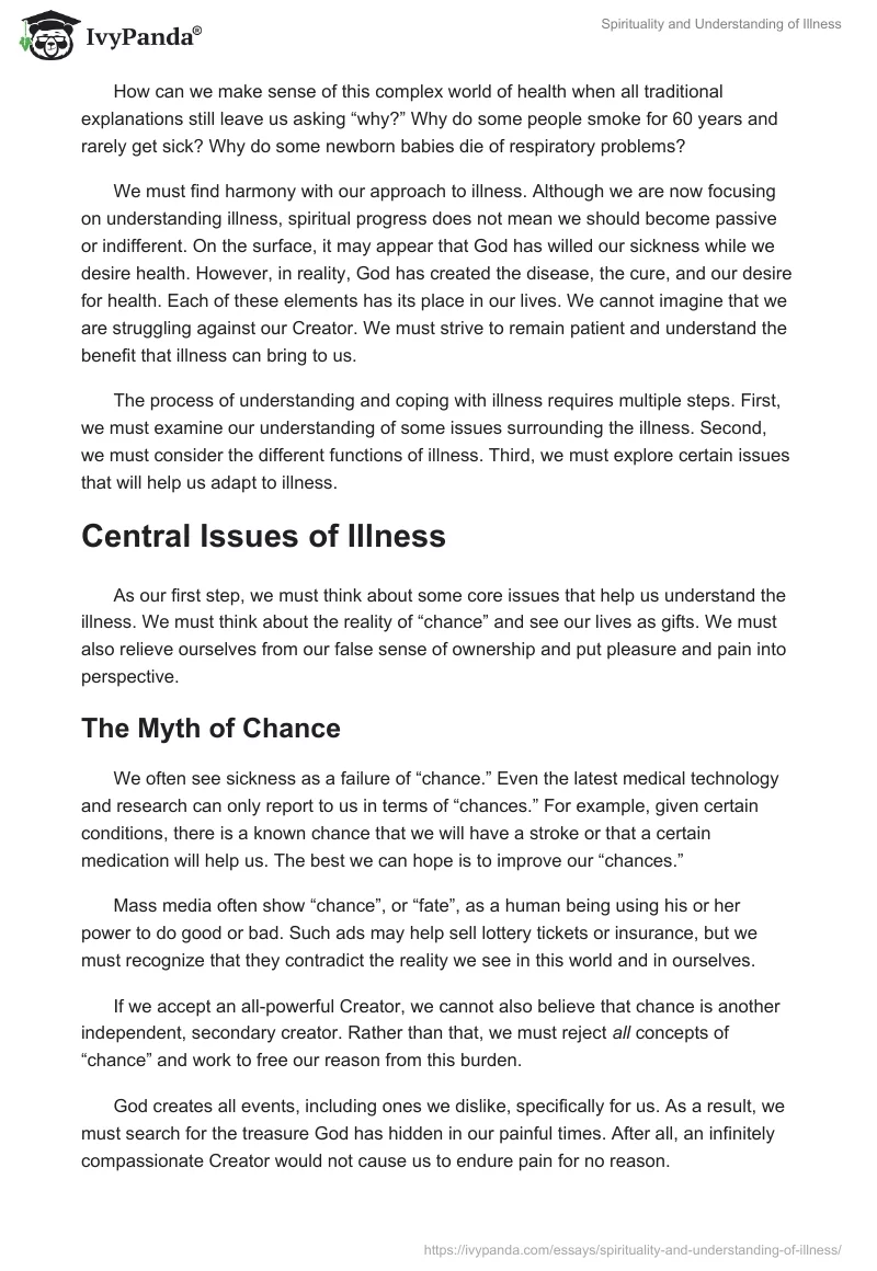 Spirituality and Understanding of Illness. Page 2