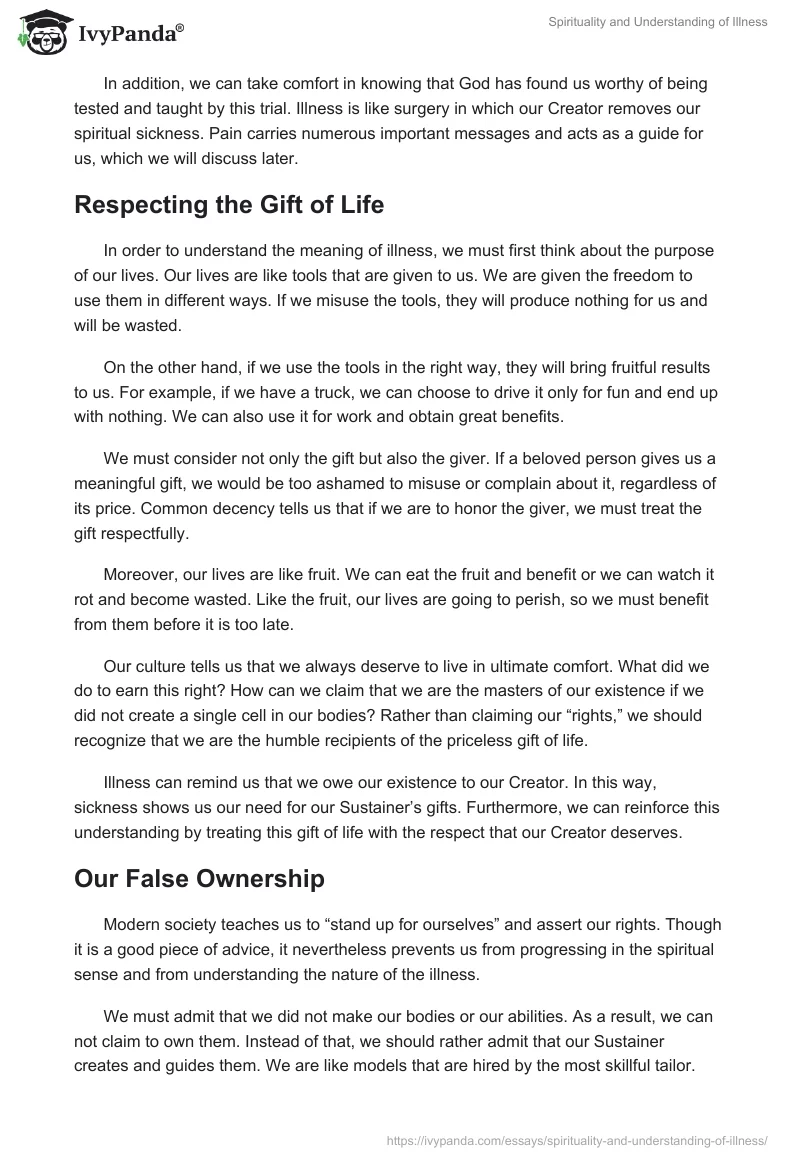Spirituality and Understanding of Illness. Page 3