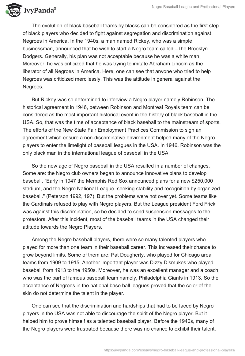 Negro Baseball League and Professional Players. Page 4
