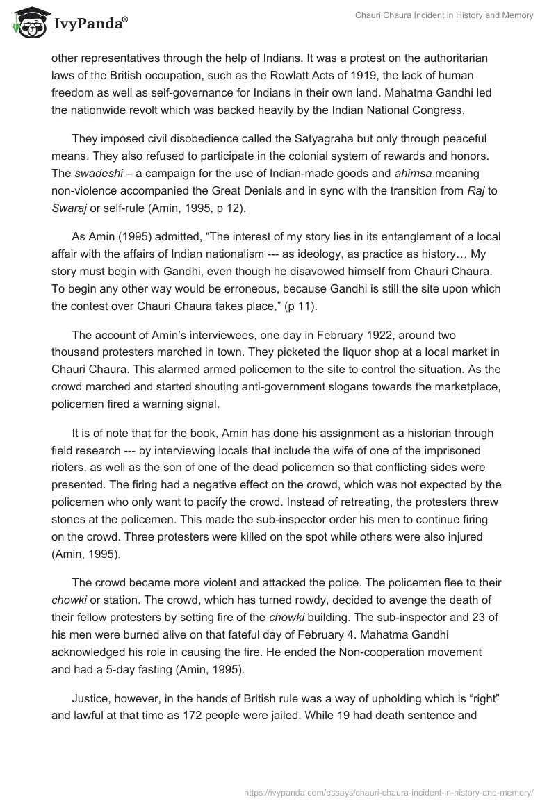 Chauri Chaura Incident in History and Memory. Page 2