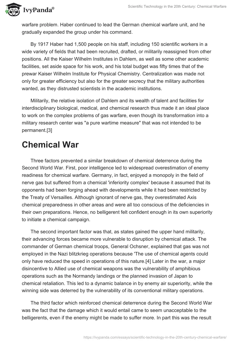 Scientific Technology in the 20th Century: Chemical Warfare. Page 4