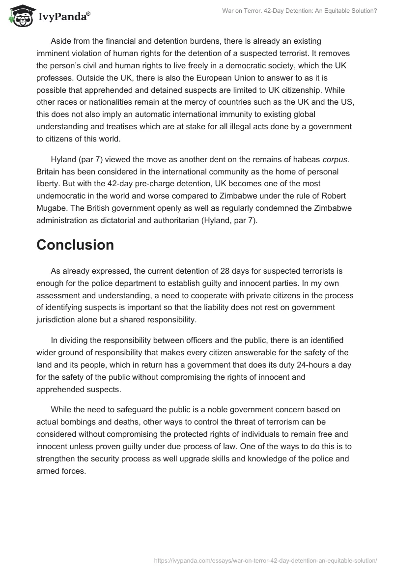 War on Terror. 42-Day Detention: An Equitable Solution?. Page 4