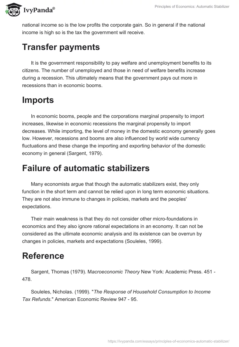 Principles of Economics: Automatic Stabilizer. Page 3