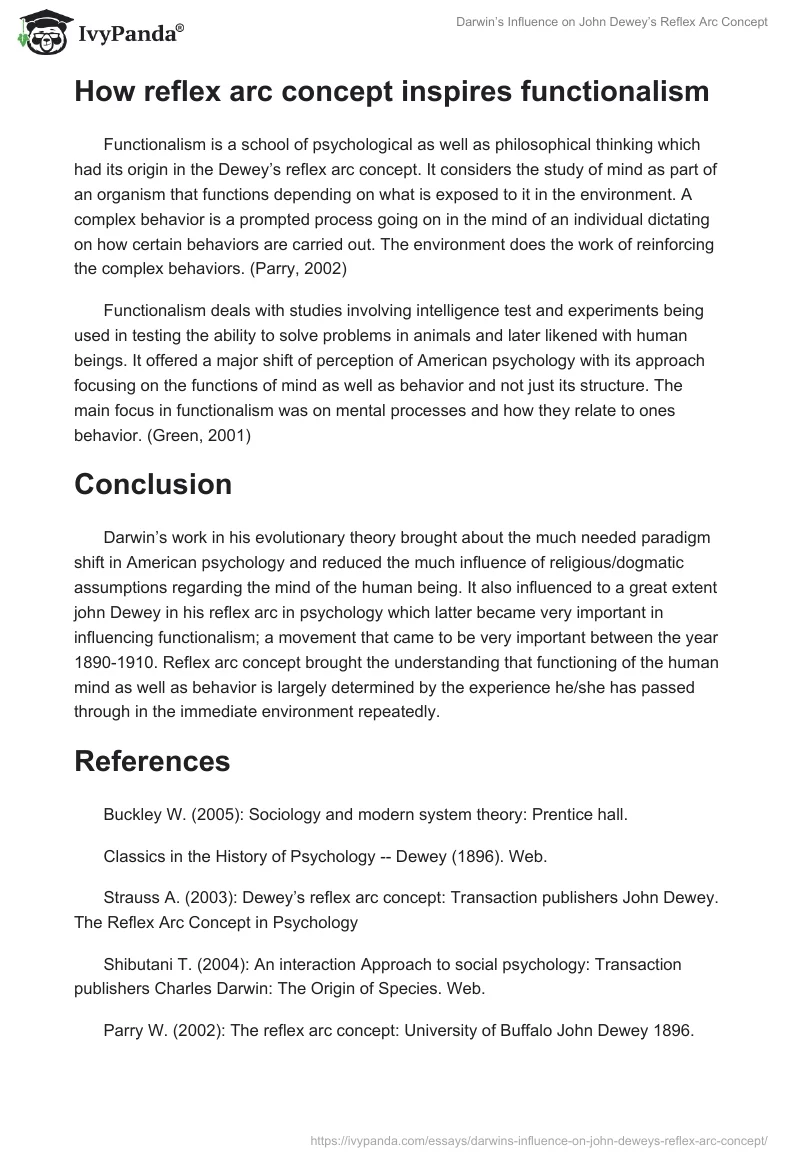 Darwin’s Influence on John Dewey’s Reflex Arc Concept. Page 4