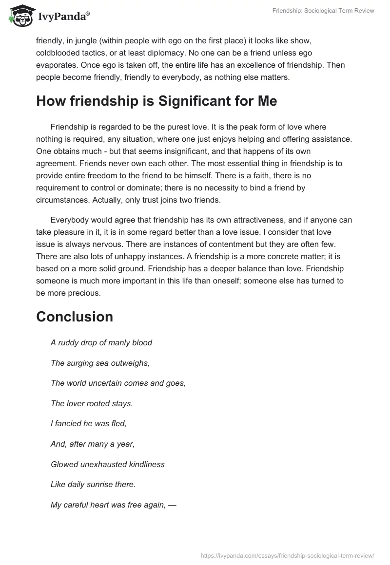 Friendship: Sociological Term Review. Page 2