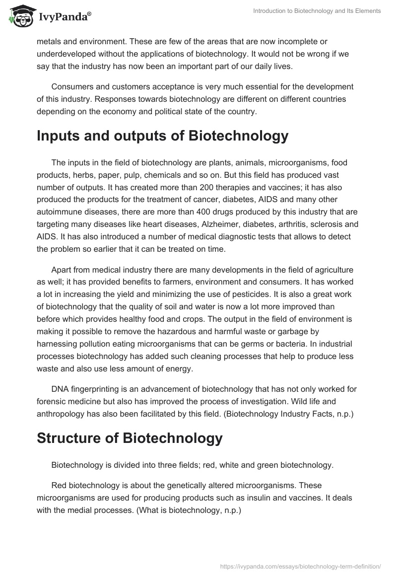 Introduction to Biotechnology and Its Elements. Page 2