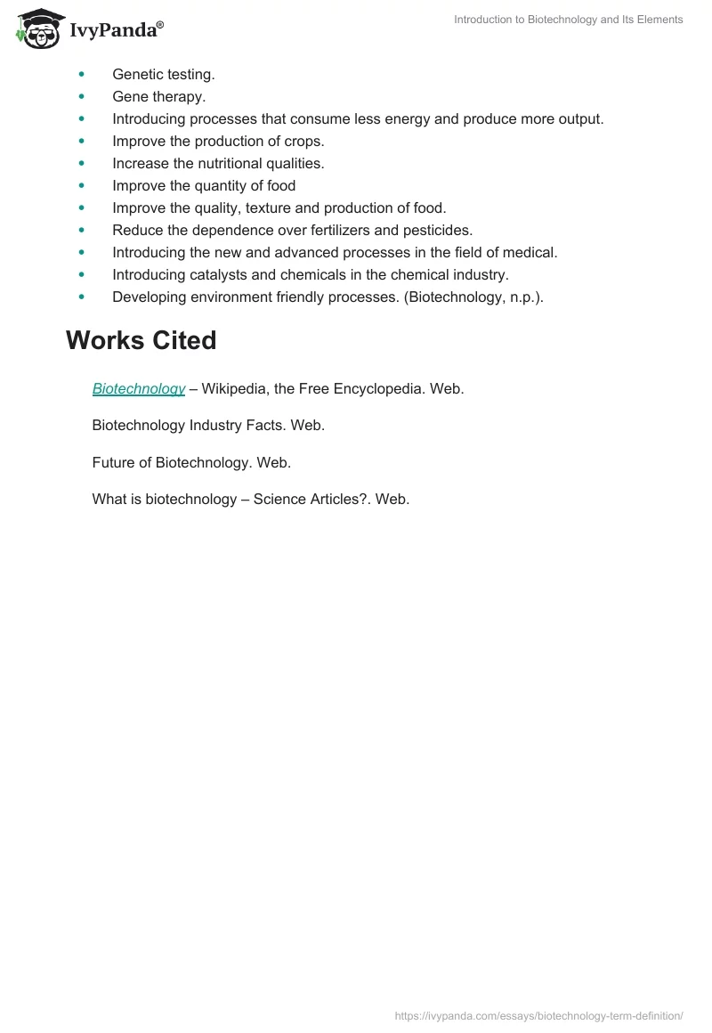 Introduction to Biotechnology and Its Elements. Page 4