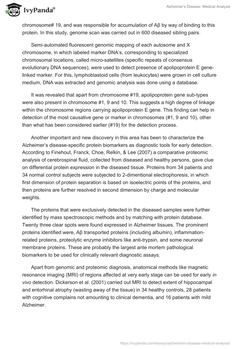Alzheimer’s Disease: Medical Analysis. Page 2