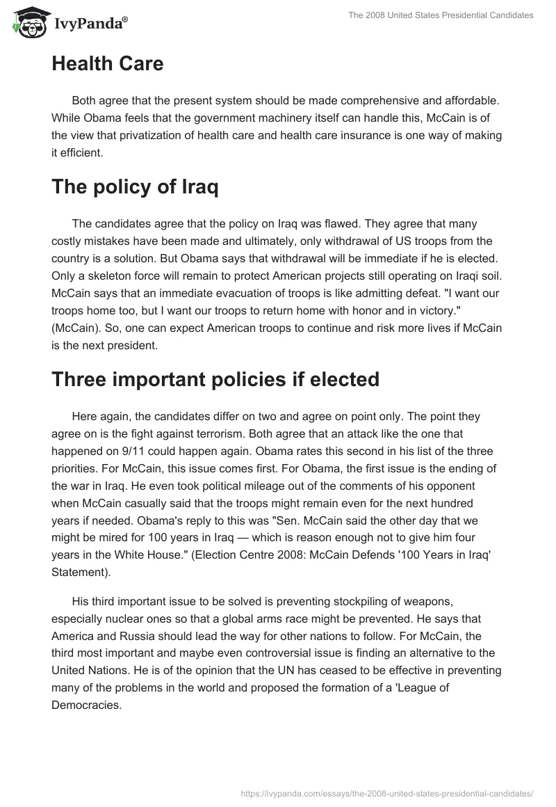 The 2008 United States Presidential Candidates. Page 2