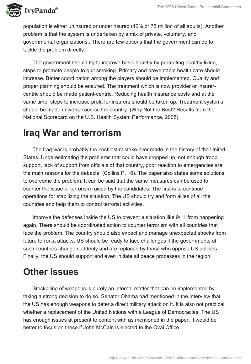 The 2008 United States Presidential Candidates. Page 4