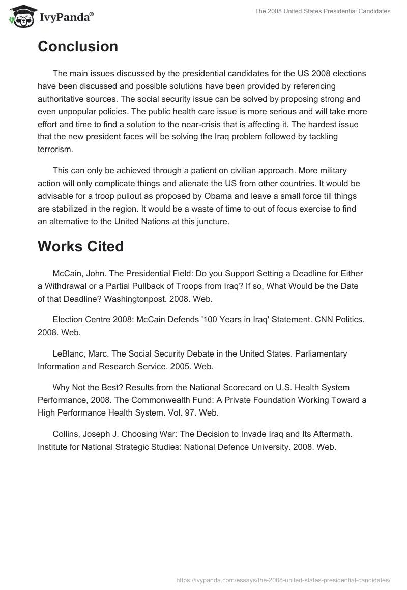 The 2008 United States Presidential Candidates. Page 5