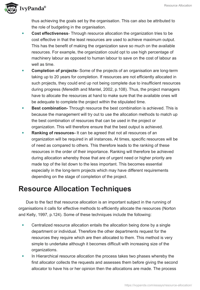 Resource Allocation. Page 2