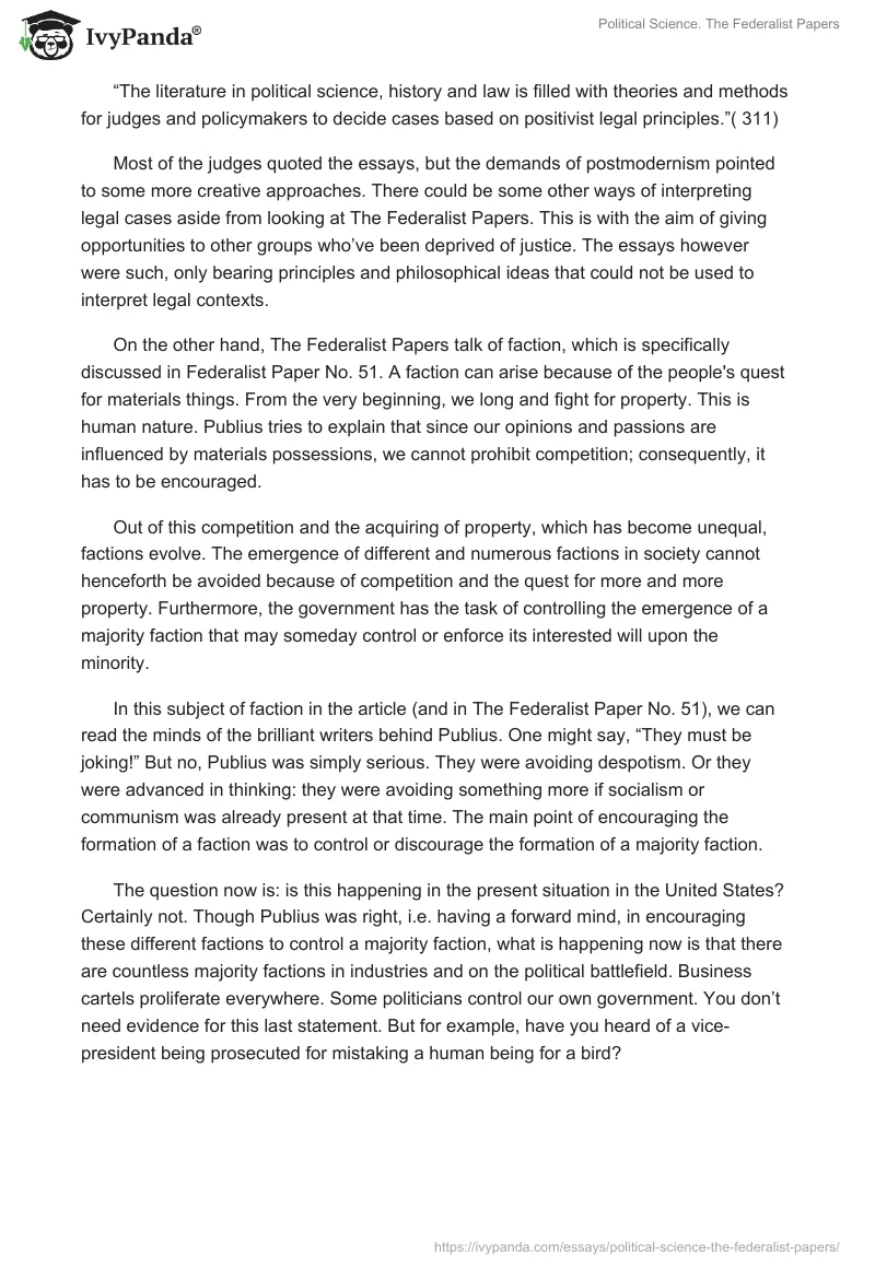 Political Science. The Federalist Papers. Page 4