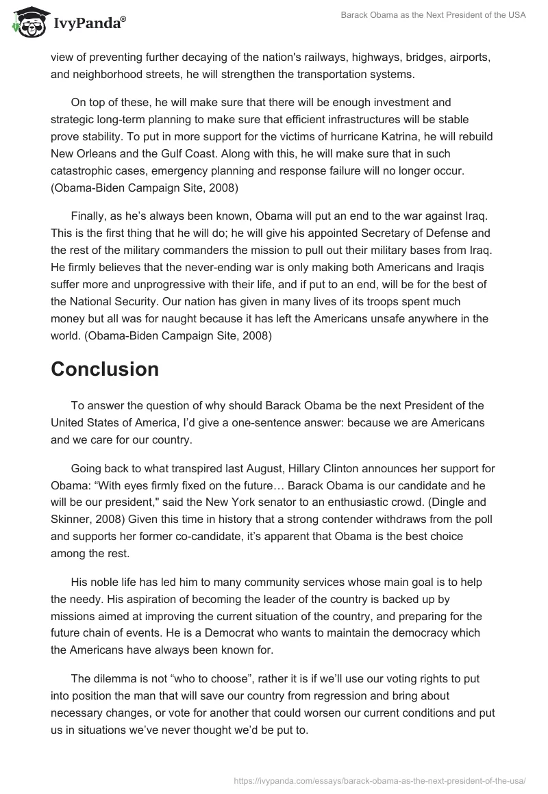 Barack Obama as the Next President of the USA. Page 4