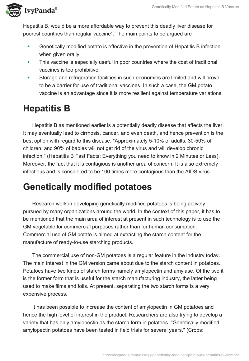 Genetically Modified Potato as Hepatitis B Vaccine. Page 2