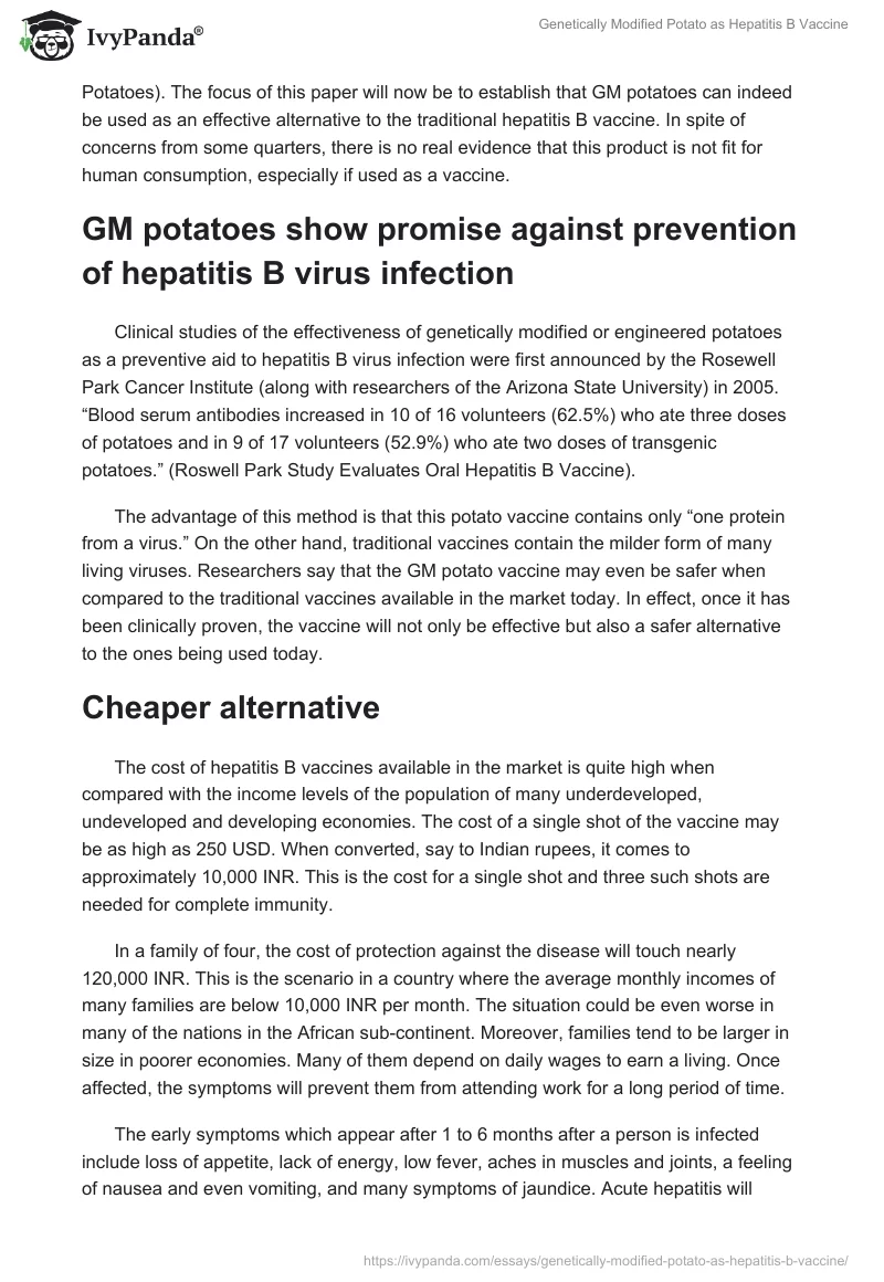 Genetically Modified Potato as Hepatitis B Vaccine. Page 3