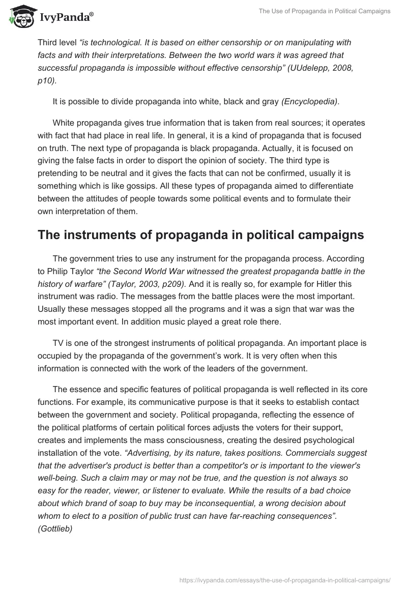 The Use of Propaganda in Political Campaigns. Page 3