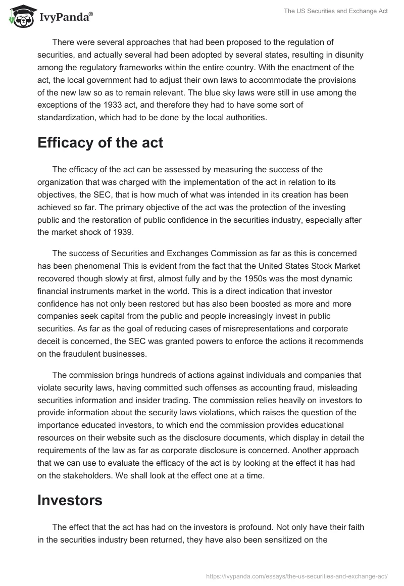 The US Securities and Exchange Act. Page 4