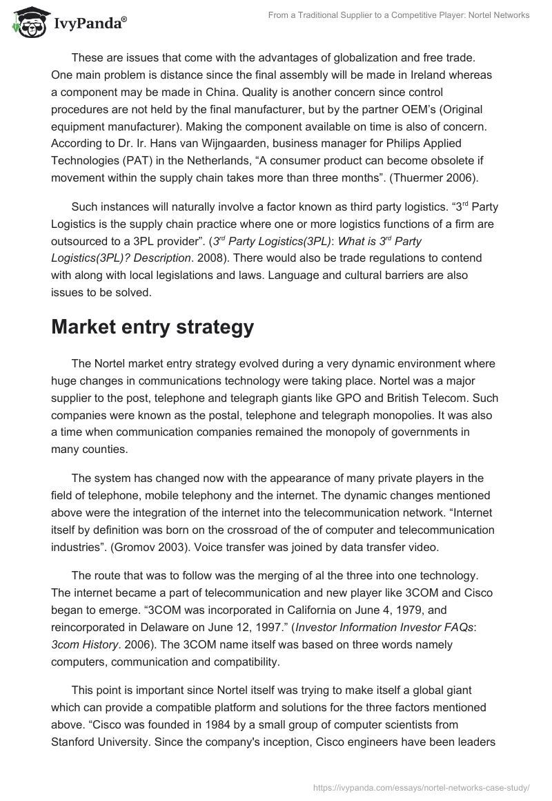 From a Traditional Supplier to a Competitive Player: Nortel Networks. Page 2