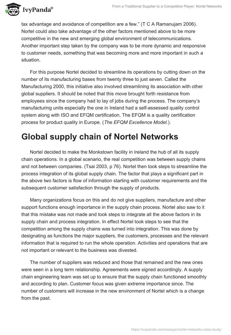 From a Traditional Supplier to a Competitive Player: Nortel Networks. Page 4