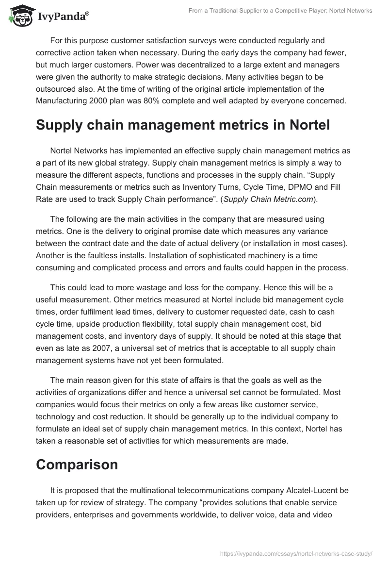 From a Traditional Supplier to a Competitive Player: Nortel Networks. Page 5