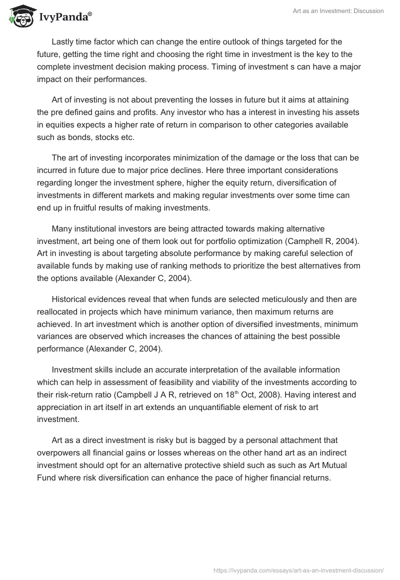 Art as an Investment: Discussion. Page 4