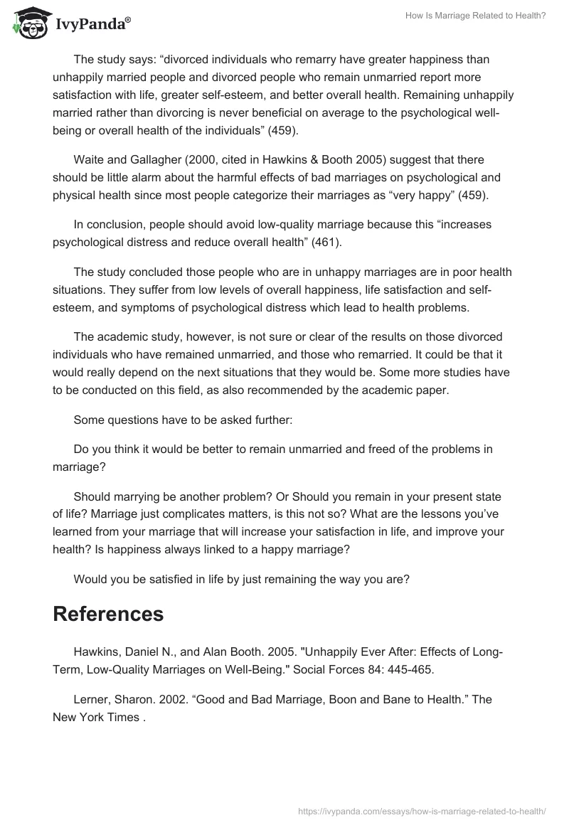 How Is Marriage Related to Health?. Page 4
