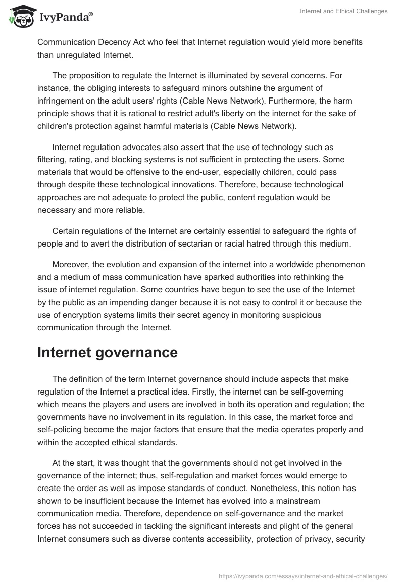 Internet and Ethical Challenges. Page 5