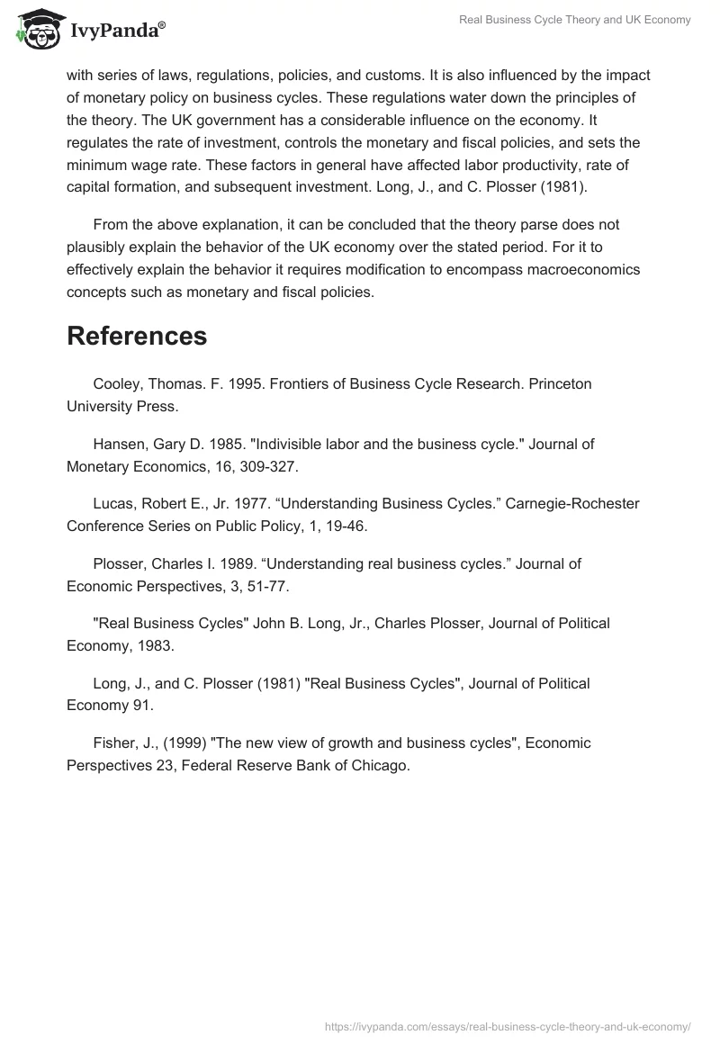 Real Business Cycle Theory and UK Economy. Page 4