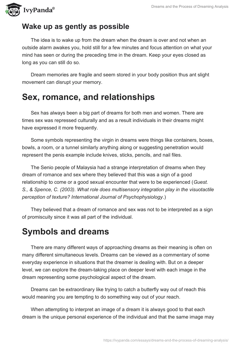 Dreams and the Process of Dreaming Analysis. Page 3