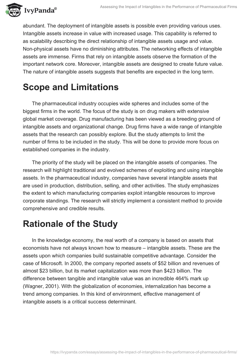 Assessing the Impact of Intangibles in the Performance of Pharmaceutical Firms. Page 5