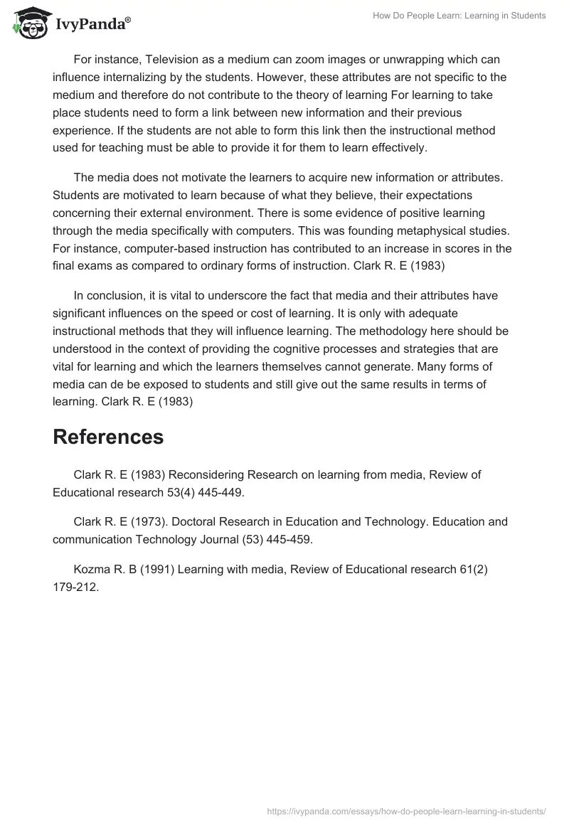 How Do People Learn: Learning in Students. Page 2