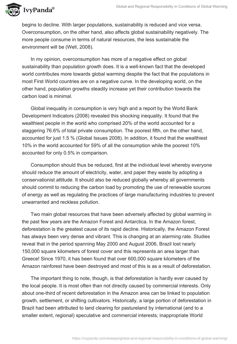 Global and Regional Responsibility in Conditions of Global Warming. Page 2