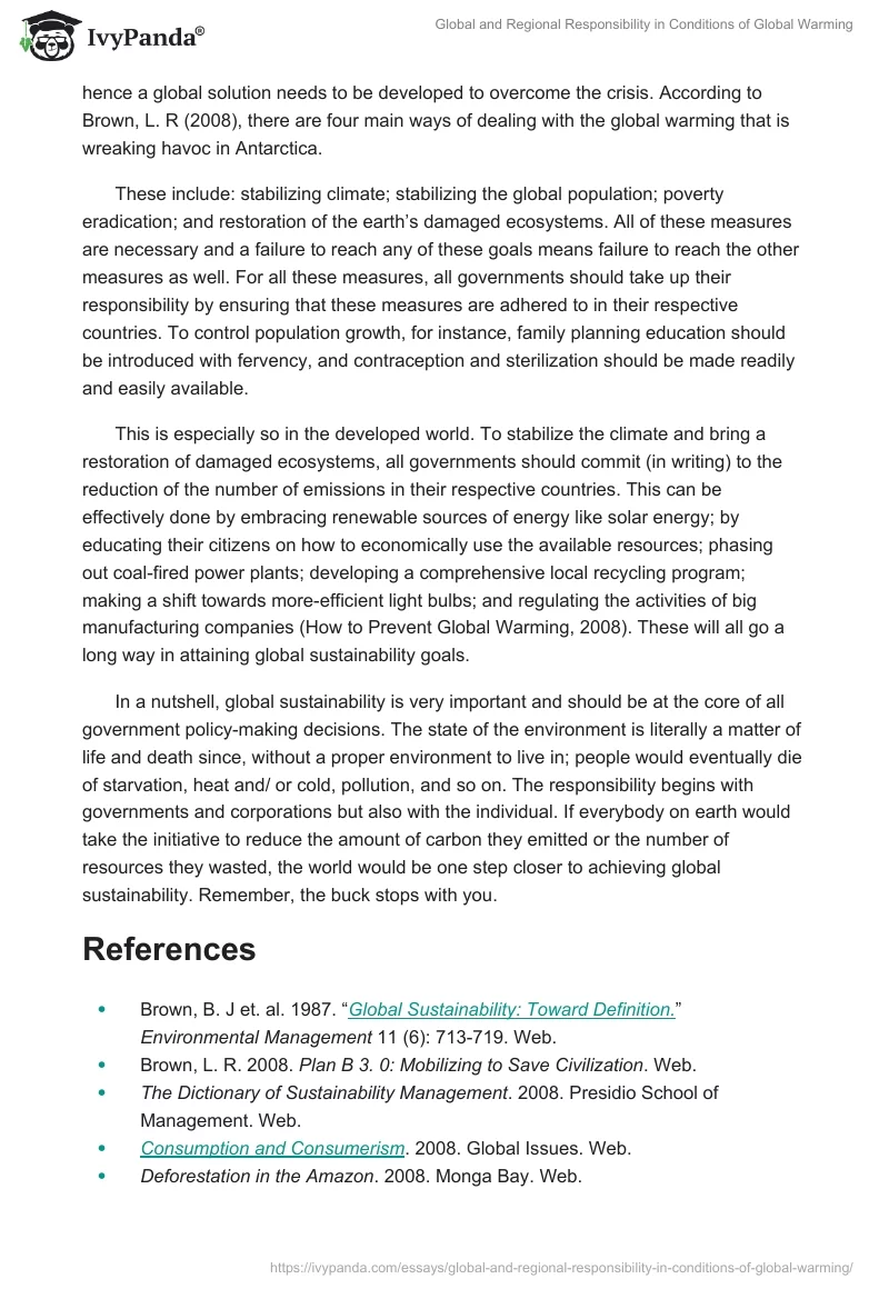 Global and Regional Responsibility in Conditions of Global Warming. Page 4