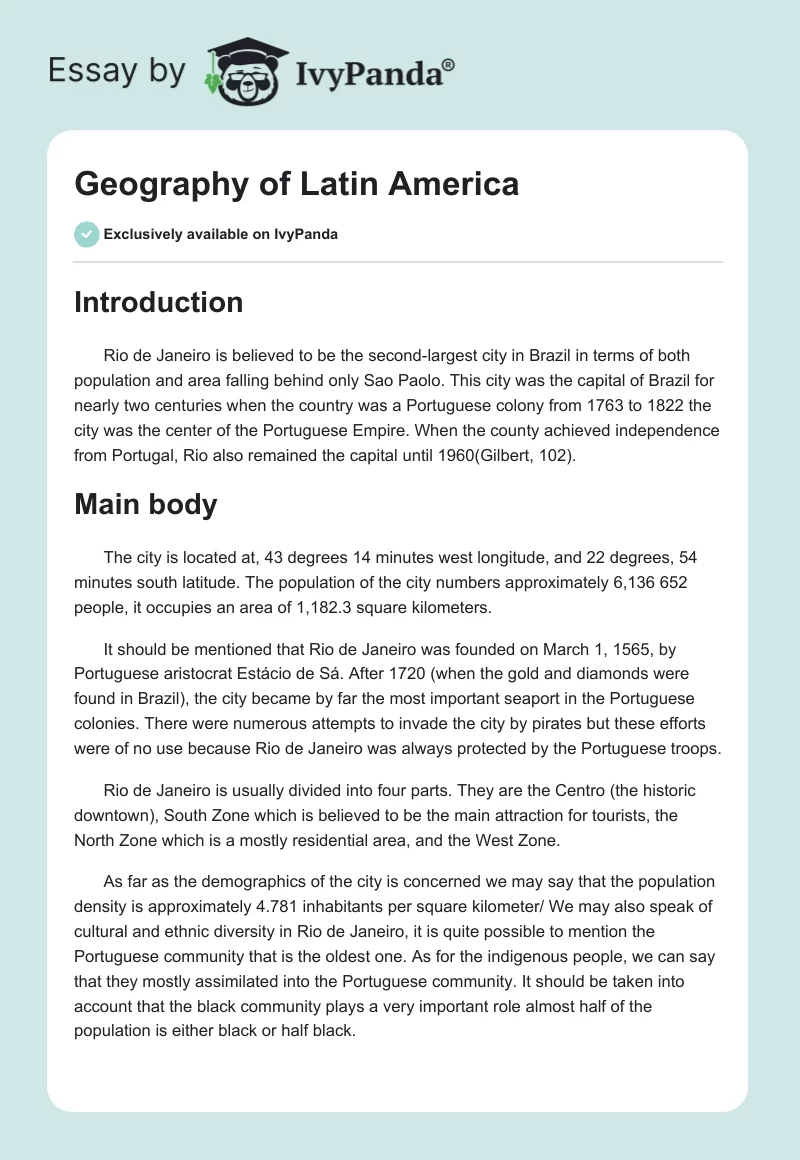 Geography of Latin America. Page 1