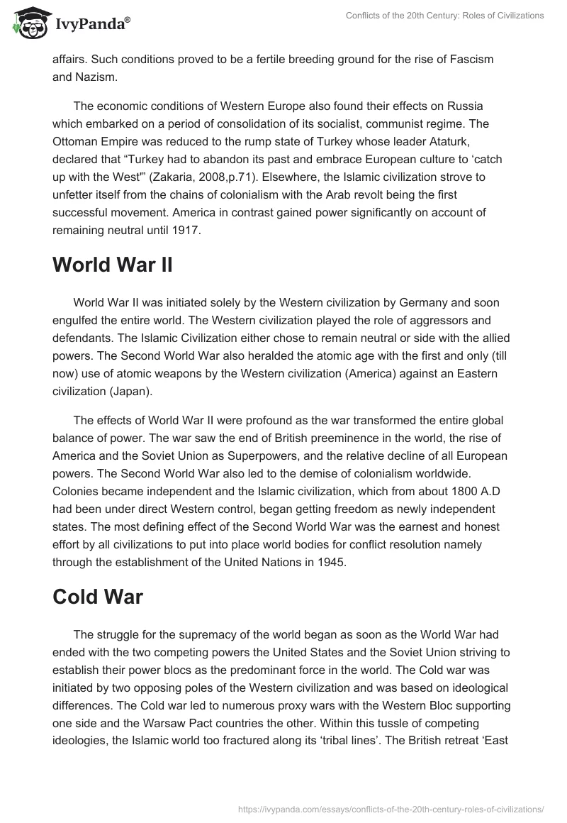 Conflicts of the 20th Century: Roles of Civilizations. Page 3