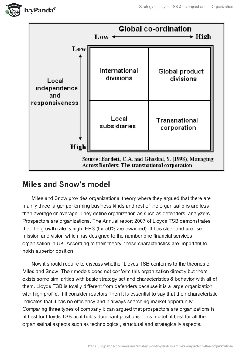 Strategy of Lloyds TSB & Its Impact on the Organization. Page 3