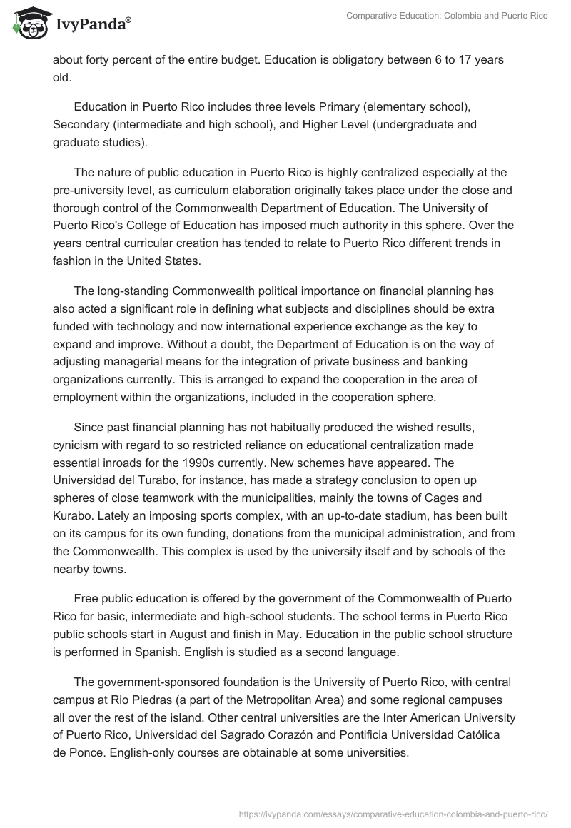Comparative Education: Colombia and Puerto Rico. Page 3