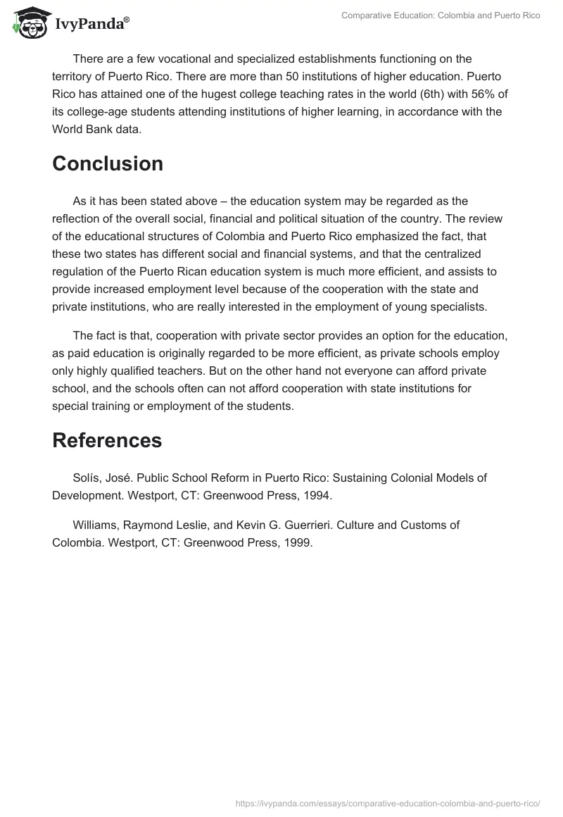 Comparative Education: Colombia and Puerto Rico. Page 4