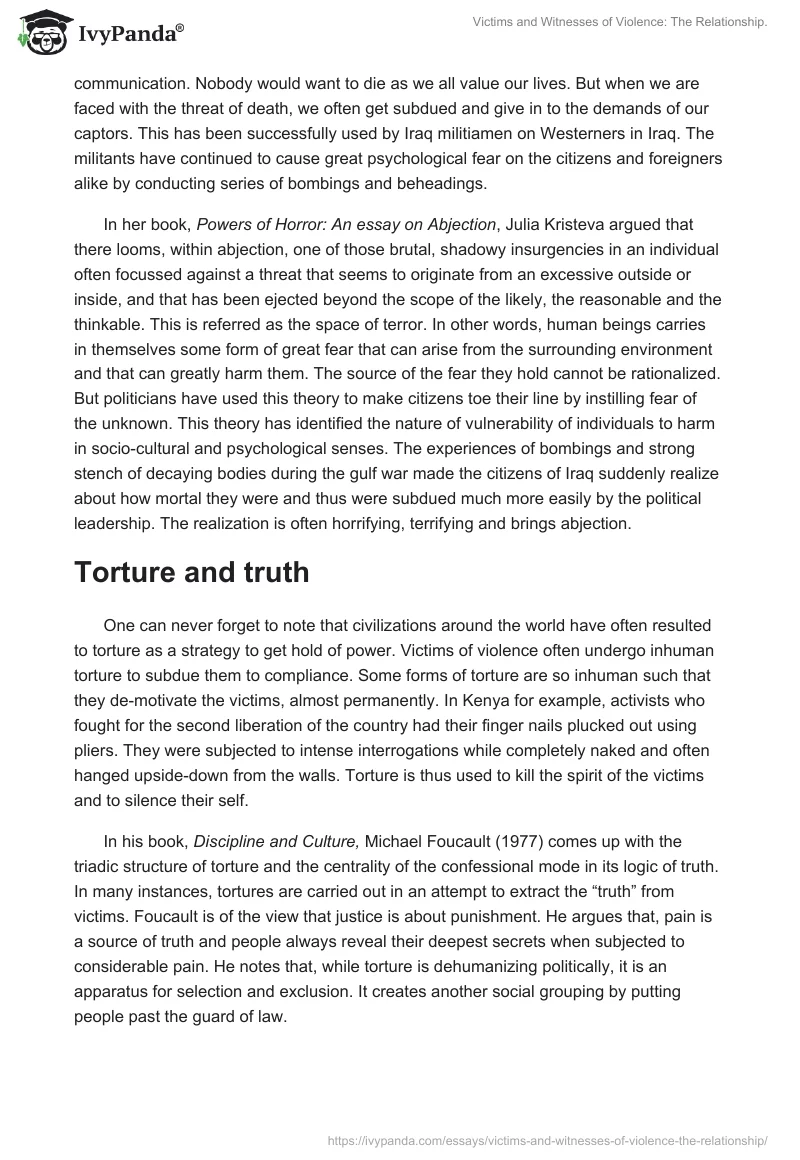Victims and Witnesses of Violence: The Relationship.. Page 3