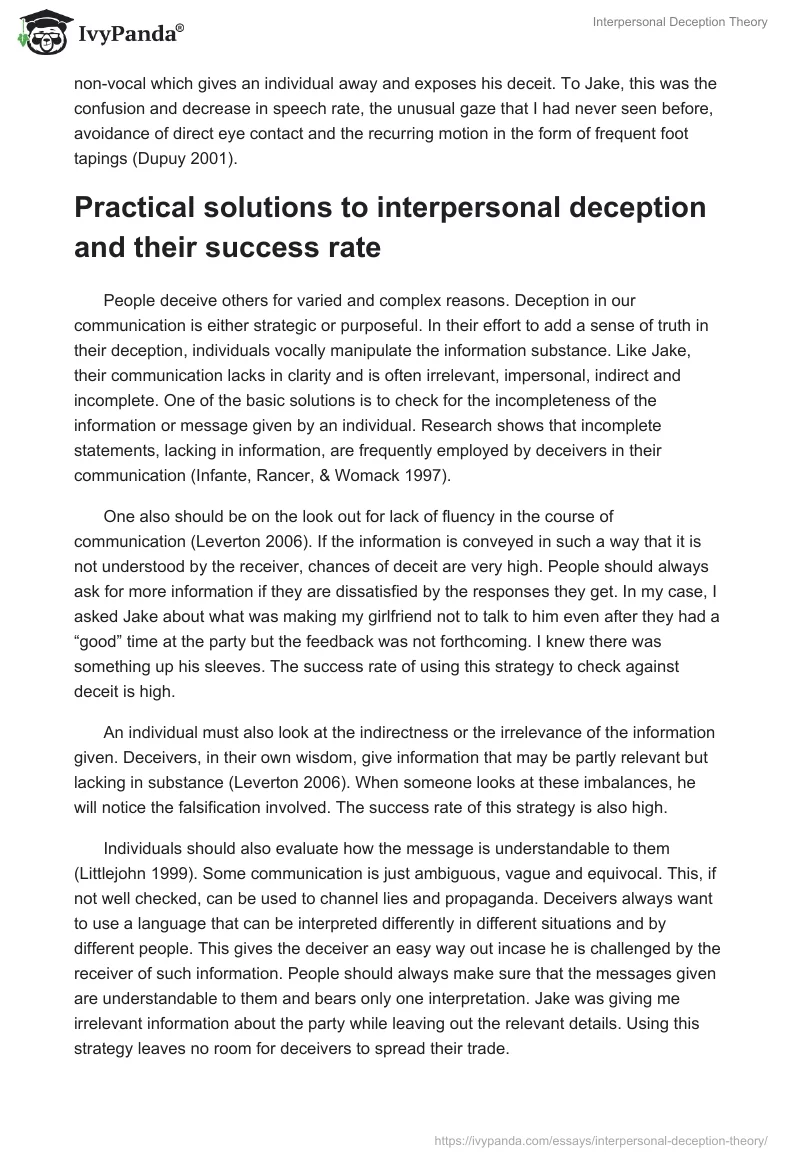 Interpersonal Deception Theory. Page 4
