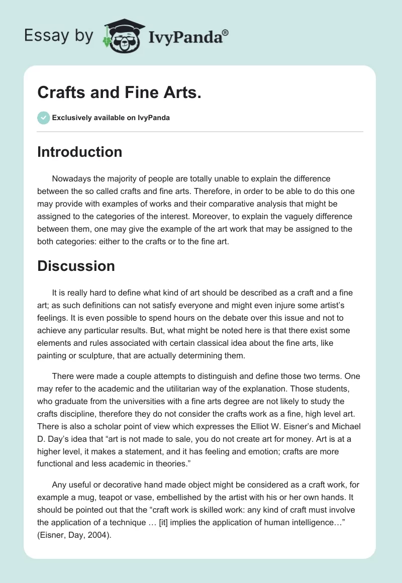 Crafts and Fine Arts.. Page 1